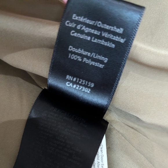 Mackage for Aritzia Lambskin  high collar moto jacket - xxs - colour sand - Picture 10 of 12